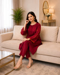 Maroon Embroidered Summer Collection 2-Piece | Luxury Pret